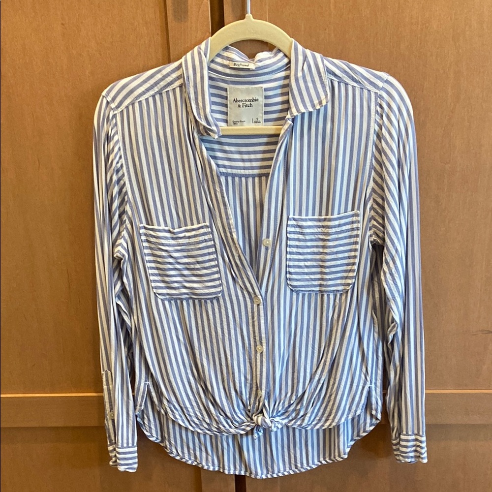 Abercrombie & Fitch Blue Striped Women's Top